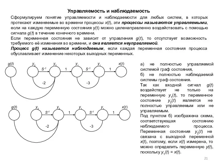 Управляемость и наблюдаемость Сформулируем понятие управляемости и наблюдаемости для любых систем,