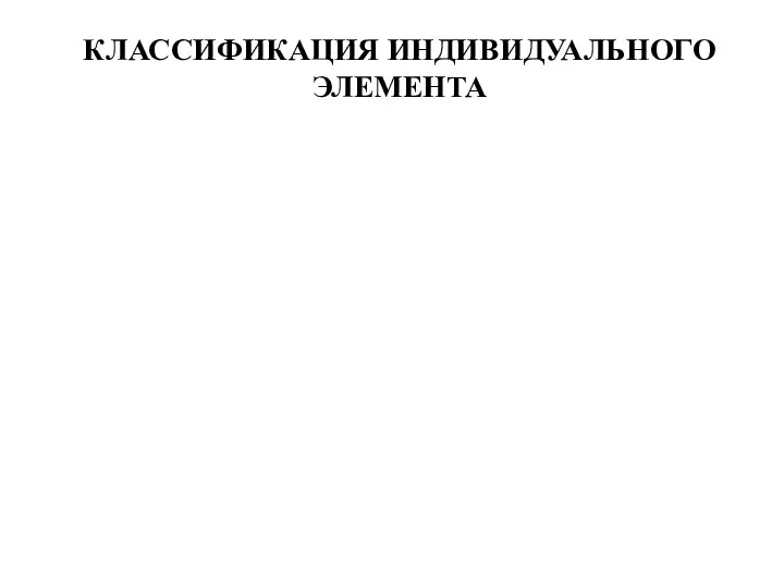 КЛАССИФИКАЦИЯ ИНДИВИДУАЛЬНОГО ЭЛЕМЕНТА