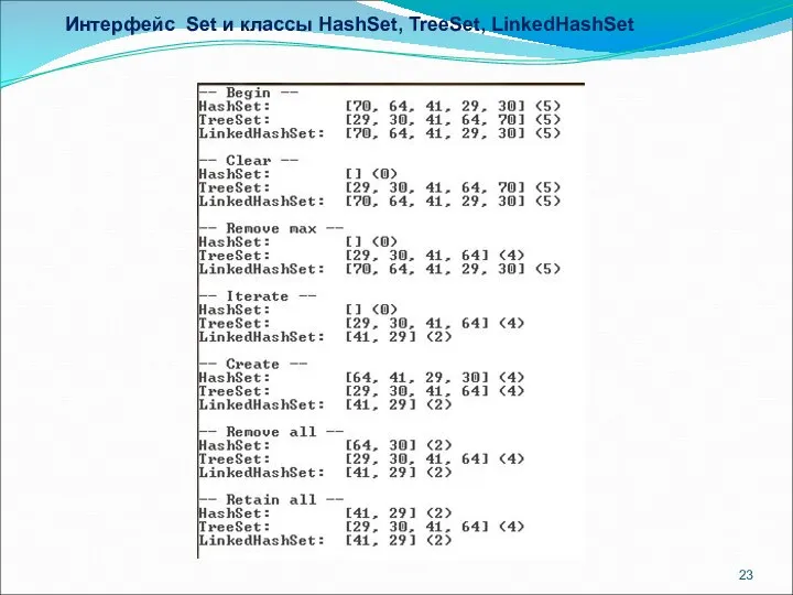 Интерфейс Set и классы HashSet, TreeSet, LinkedHashSet