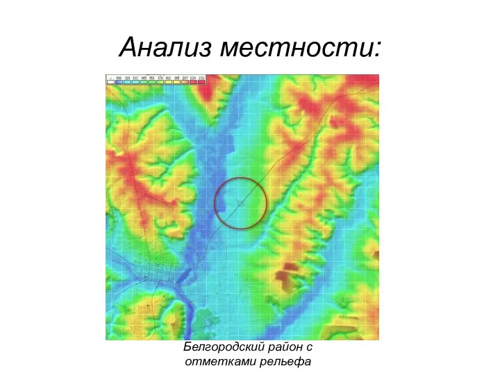 Анализ местности: Белгородский район с отметками рельефа