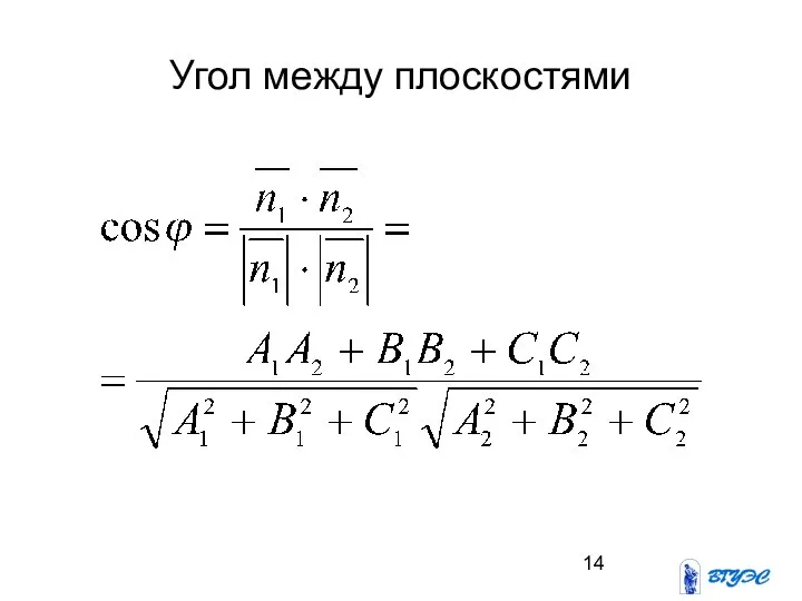 Угол между плоскостями