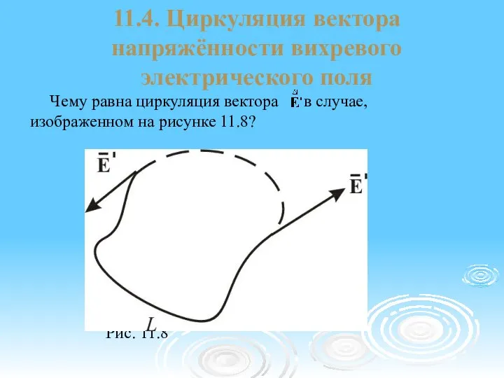 11.4. Циркуляция вектора напряжённости вихревого электрического поля Чему равна циркуляция вектора