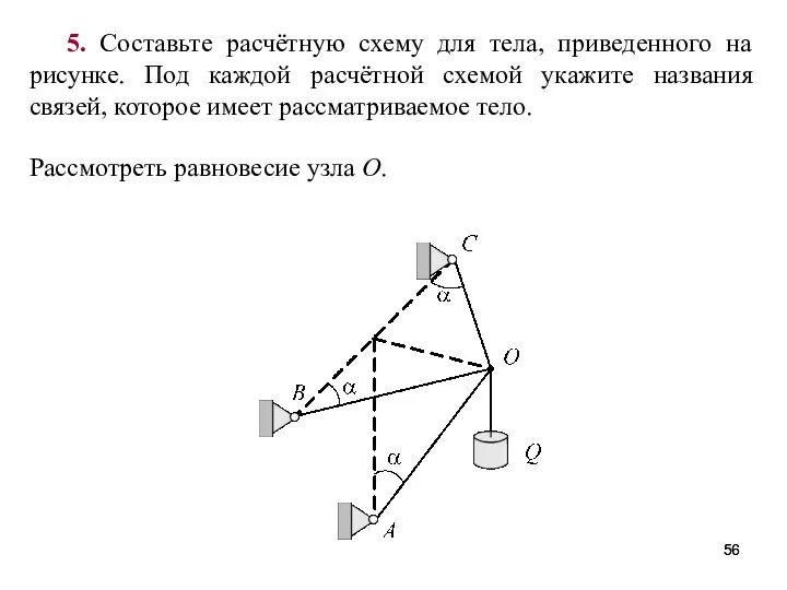 5. Составьте расчётную схему для тела, приведенного на рисунке. Под каждой