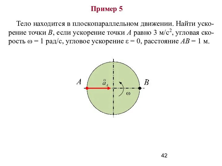 Пример 5 Тело находится в плоскопараллельном движении. Найти уско-рение точки В,