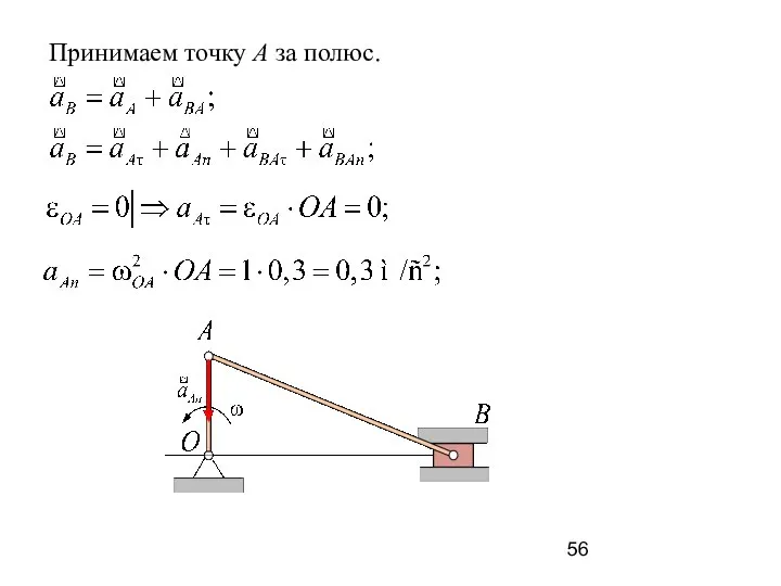 Принимаем точку A за полюс.