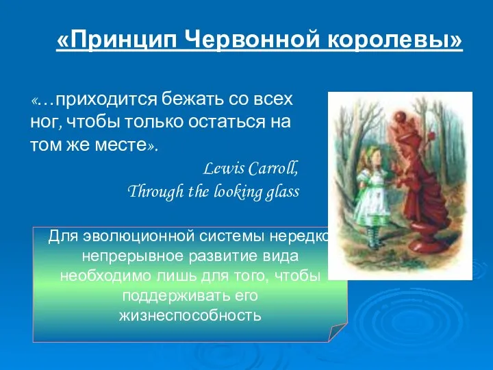 «Принцип Червонной королевы» «…приходится бежать со всех ног, чтобы только остаться