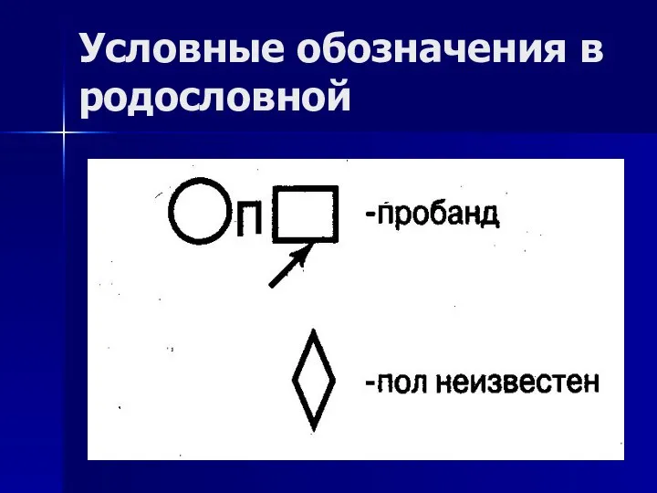 Условные обозначения в родословной