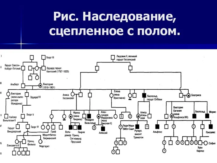 Рис. Наследование, сцепленное с полом.