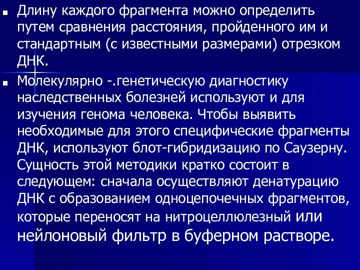 Длину каждого фрагмента можно определить путем сравнения расстояния, пройденного им и