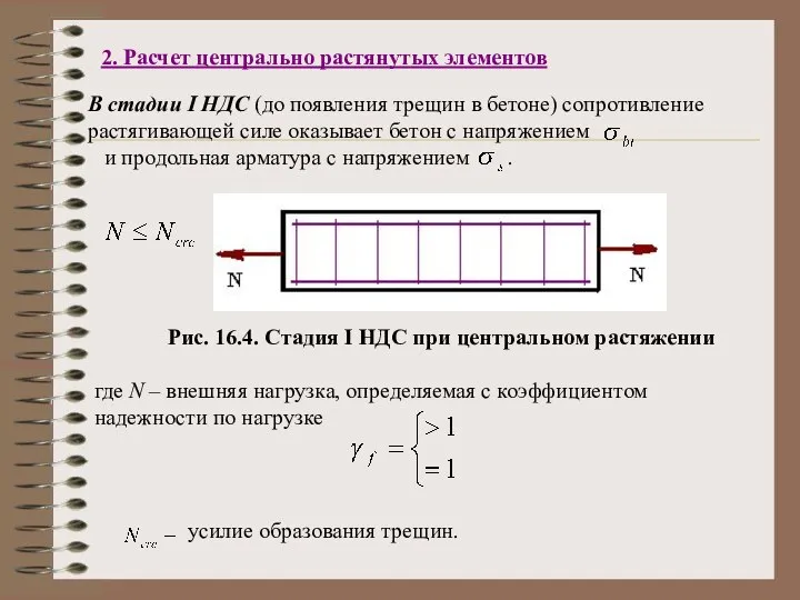 2. Расчет центрально растянутых элементов В стадии I НДС (до появления