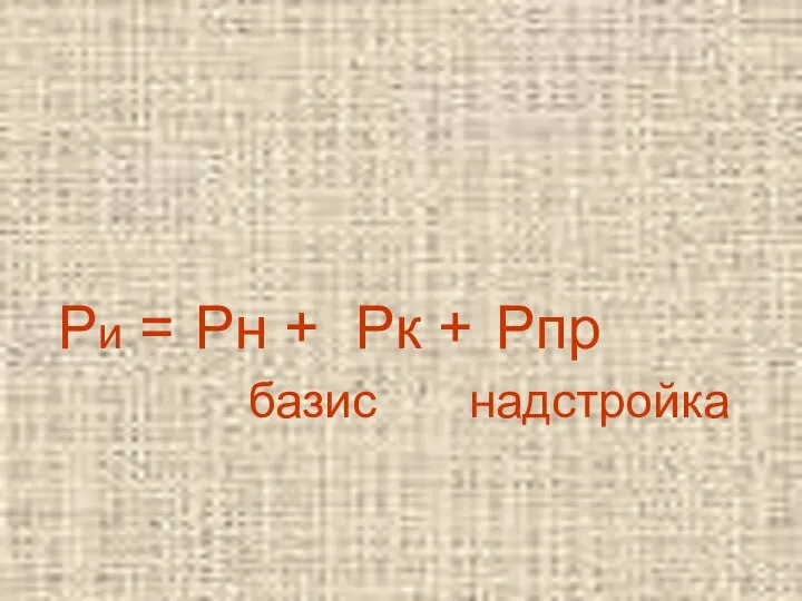 Ри = Рн + Рк + Рпр базис надстройка