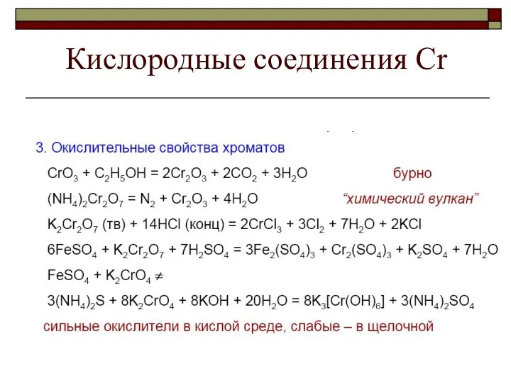 Кислородные соединения Cr