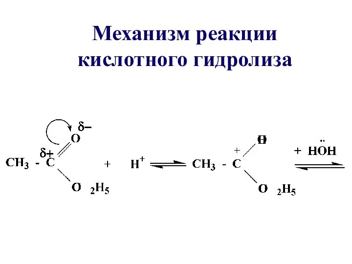 Механизм реакции кислотного гидролиза