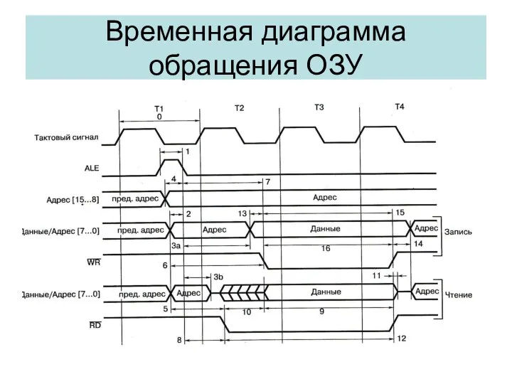 Временная диаграмма обращения ОЗУ