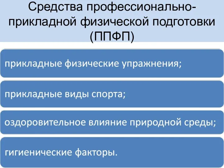 Средства профессионально-прикладной физической подготовки (ППФП)