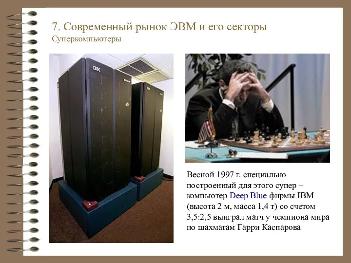 7. Современный рынок ЭВМ и его секторы Суперкомпьютеры Весной 1997 г.