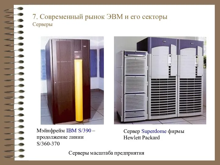 Серверы масштаба предприятия Мэйнфрейм IBM S/390 – продолжение линии S/360-370 Сервер