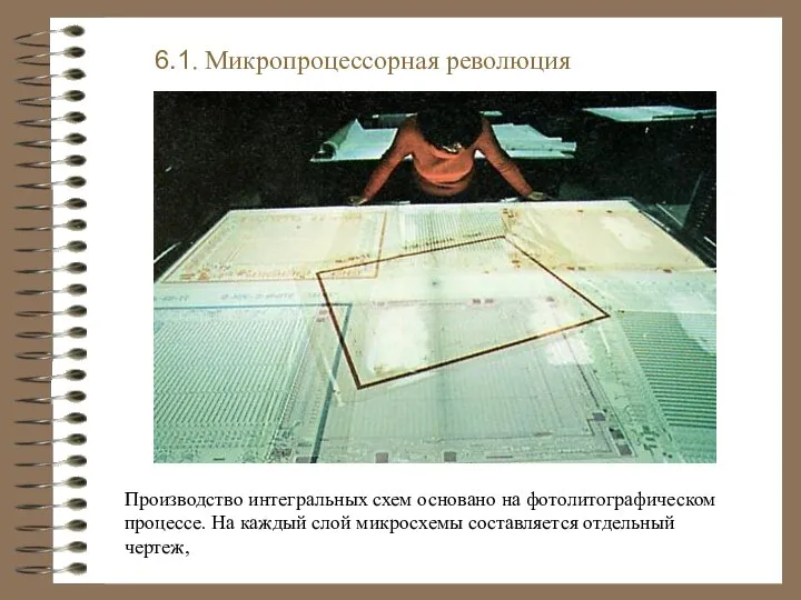 6.1. Микропроцессорная революция Производство интегральных схем основано на фотолитографическом процессе. На