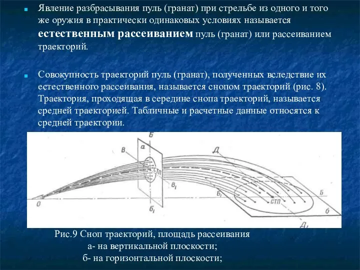 Явление разбрасывания пуль (гранат) при стрельбе из одного и того же