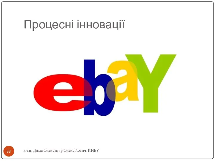 Процесні інновації к.е.н. Дима Олександр Олексійович, КНЕУ