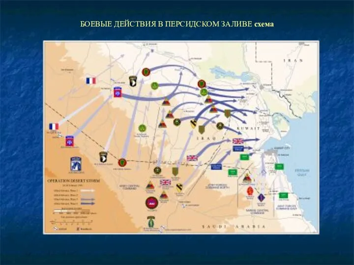 БОЕВЫЕ ДЕЙСТВИЯ В ПЕРСИДСКОМ ЗАЛИВЕ схема