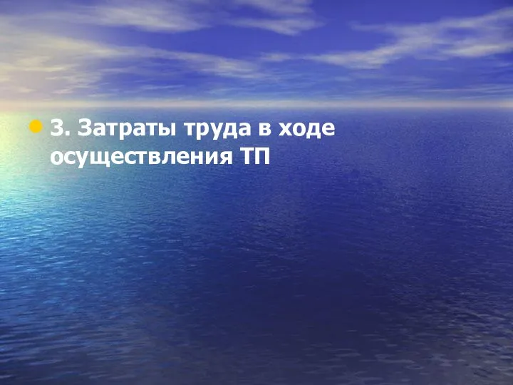 3. Затраты труда в ходе осуществления ТП