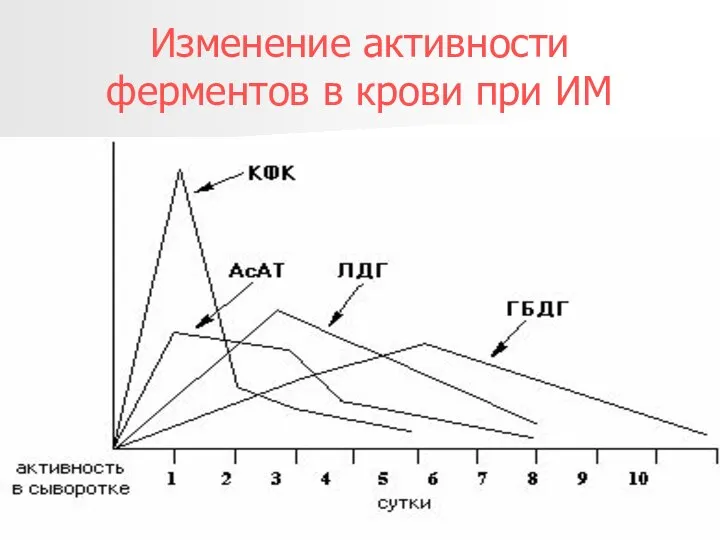 * Изменение активности ферментов в крови при ИМ