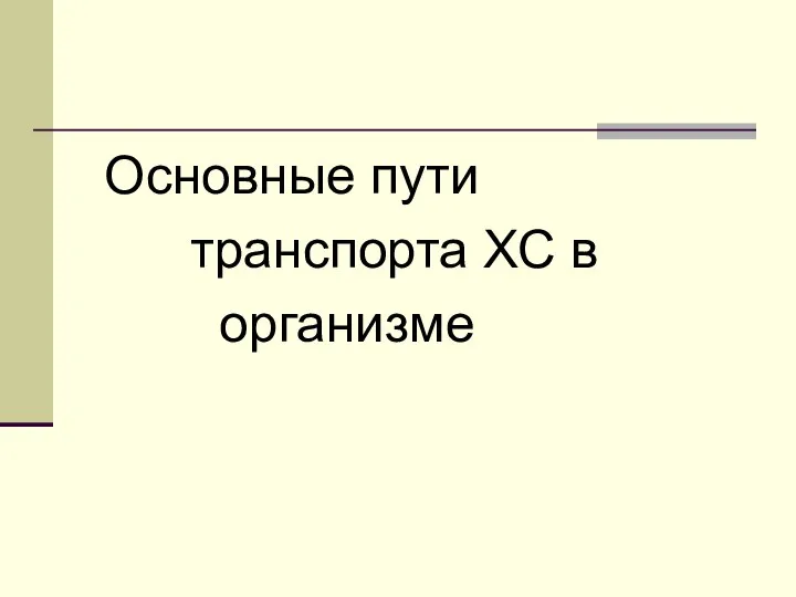 Основные пути транспорта ХС в организме