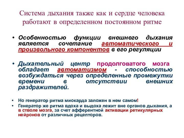 Система дыхания также как и сердце человека работают в определенном постоянном