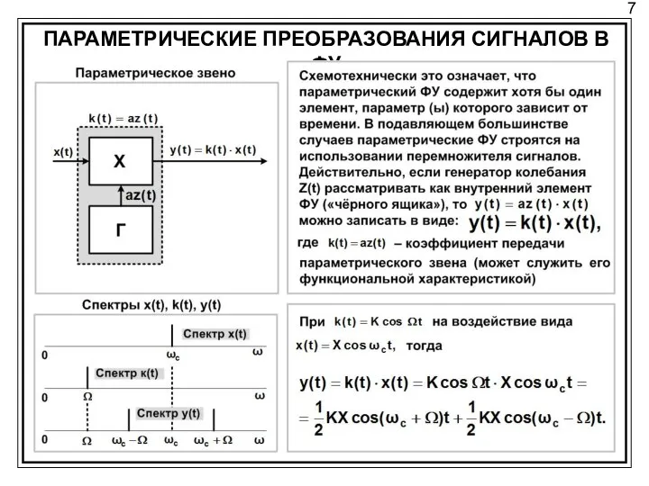 7 ПАРАМЕТРИЧЕСКИЕ ПРЕОБРАЗОВАНИЯ СИГНАЛОВ В ФУ