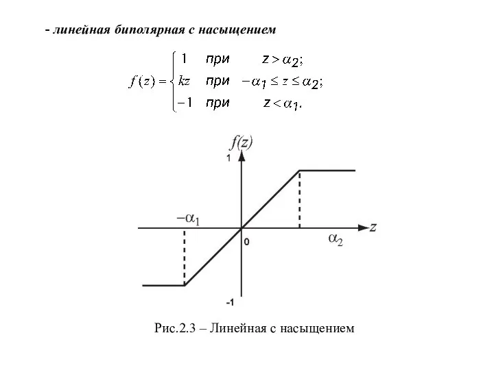 - линейная биполярная с насыщением Рис.2.3 – Линейная с насыщением