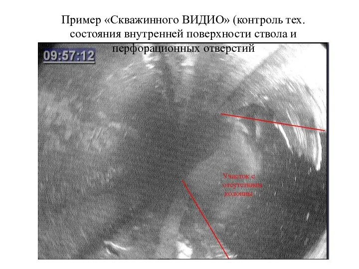 Пример «Скважинного ВИДИО» (контроль тех.состояния внутренней поверхности ствола и перфорационных отверстий