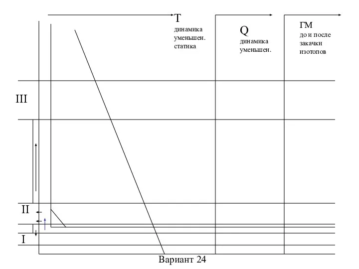 Вариант 24 III II T динамика уменьшен. статика I ГМ до и после закачки изотопов