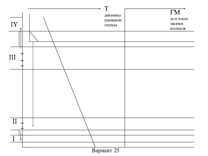 Вариант 25 III II T динамика уменьшен. статика ГМ до и после закачки изотопов I IY