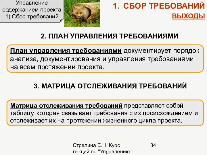 Стрелина Е.Н. Курс лекций по "Управлению проектами" Управление содержанием проекта 1)