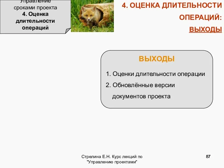 Стрелина Е.Н. Курс лекций по "Управлению проектами" 4. ОЦЕНКА ДЛИТЕЛЬНОСТИ ОПЕРАЦИЙ: