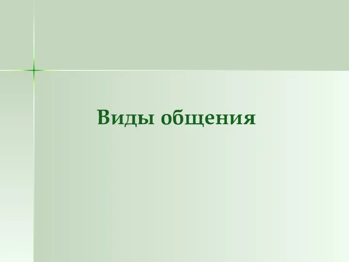 Виды общения