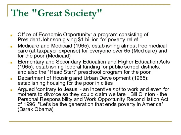 The "Great Society" Office of Economic Opportunity: a program consisting of