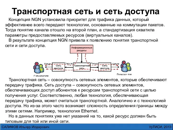 Концепция NGN установила приоритет для трафика данных, который эффективнее всего передают