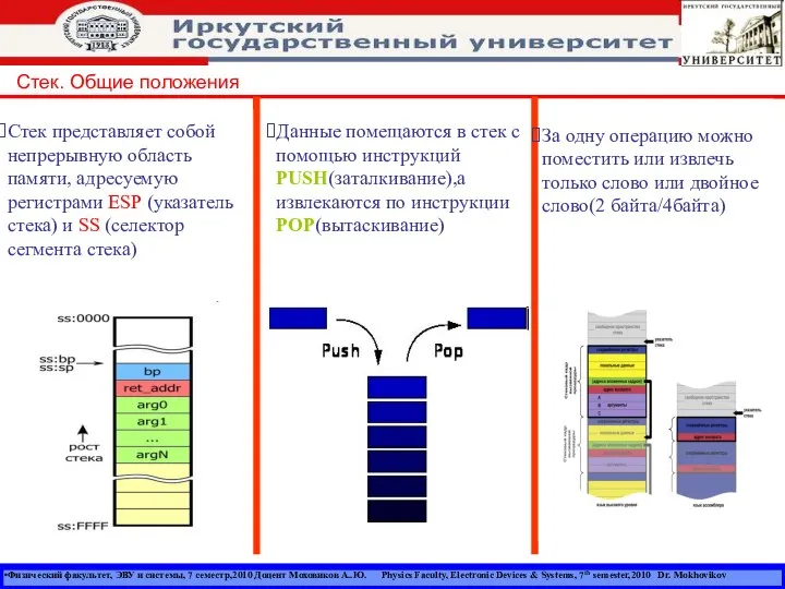 Физический факультет, ЭВУ и системы, 7 семестр,2010 Доцент Моховиков А..Ю. Physics