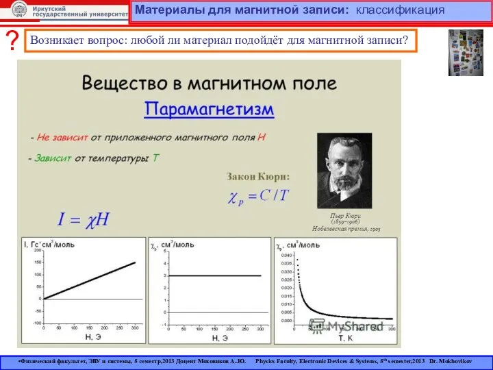 Материалы для магнитной записи: классификация ? Возникает вопрос: любой ли материал