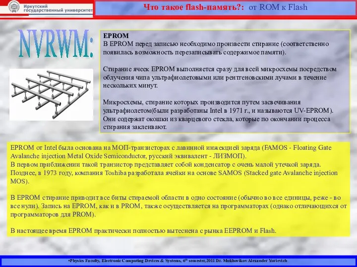 Physics Faculty, Electronic Computing Devices & Systems, 6th semester,2011 Dr. Mokhovikov