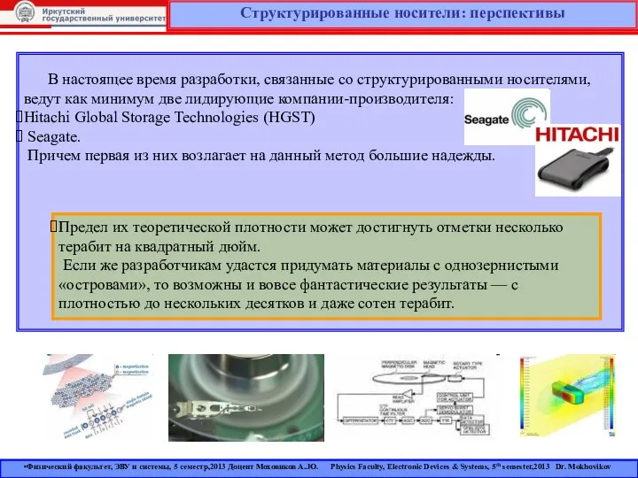 Структурированные носители: перспективы В настоящее время разработки, связанные со структурированными носителями,