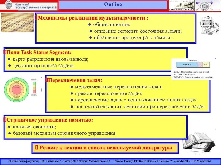 Outline Переключения задач: ● межсегментные переключения задач; ● прямое переключение задач;