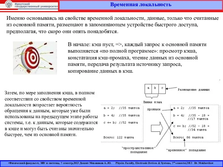 Временная локальность Именно основываясь на свойстве временной локальности, данные, только что