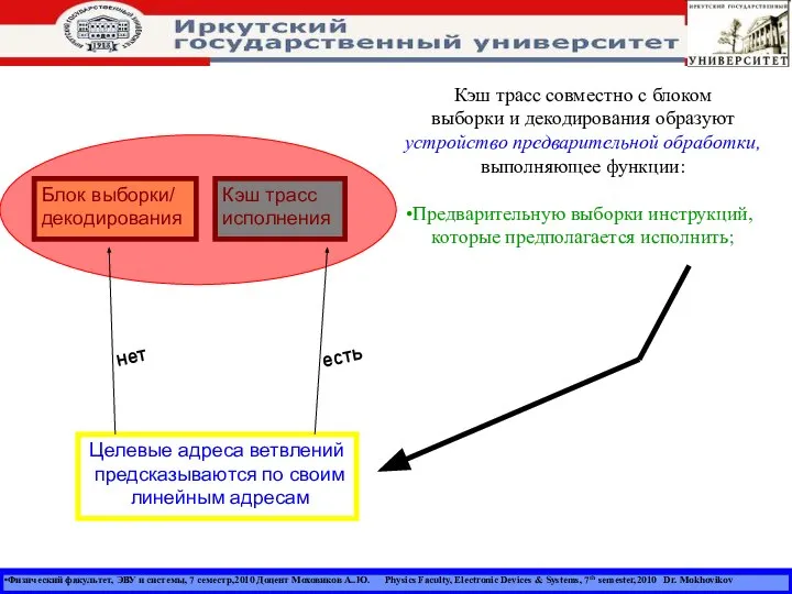 Физический факультет, ЭВУ и системы, 7 семестр,2010 Доцент Моховиков А..Ю. Physics