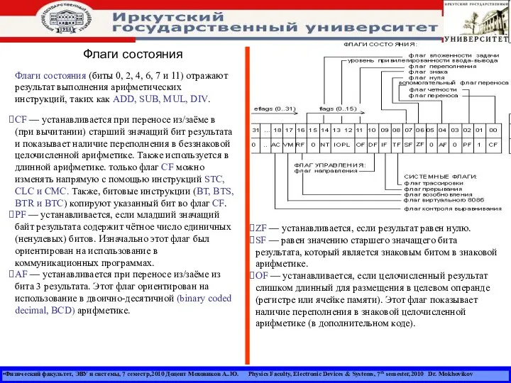 Физический факультет, ЭВУ и системы, 7 семестр,2010 Доцент Моховиков А..Ю. Physics