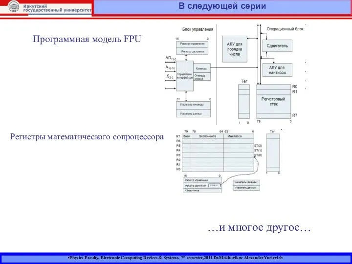 Physics Faculty, Electronic Computing Devices & Systems, 7th semester,2011 Dr.Mokhovikov Alexander