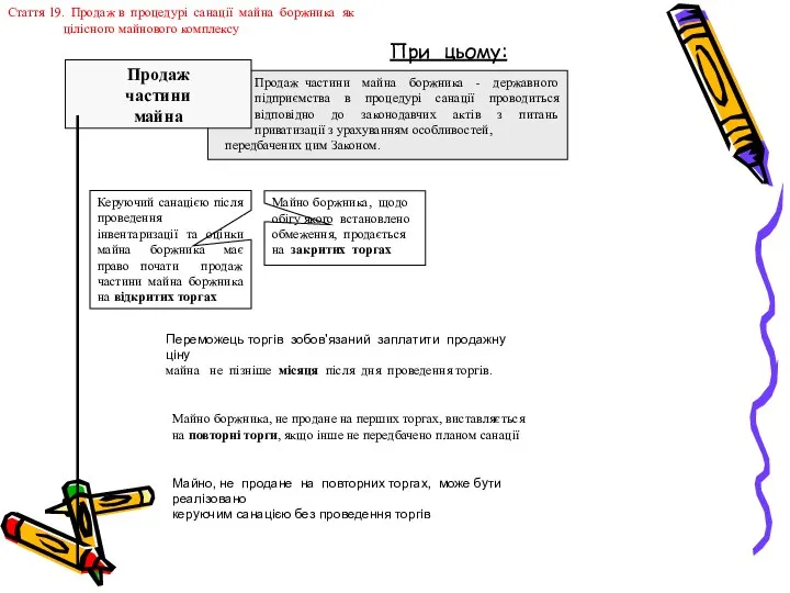 Стаття 19. Продаж в процедурі санації майна боржника як цілісного майнового