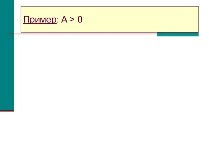 Пример: A > 0